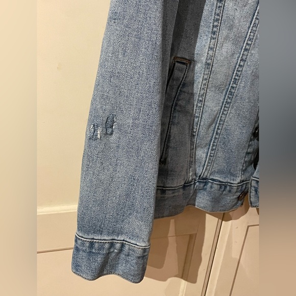 90’s Retro Denim Jean Jacket Y2K Embroidery Patches by Threadfast  Size Small - Picture 7 of 8